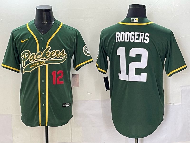 Men 2025 Nike Green Bay Packers #12 Rodgers Green Joint Name  Limited NFL Jersey style 042->green bay packers->NFL Jersey